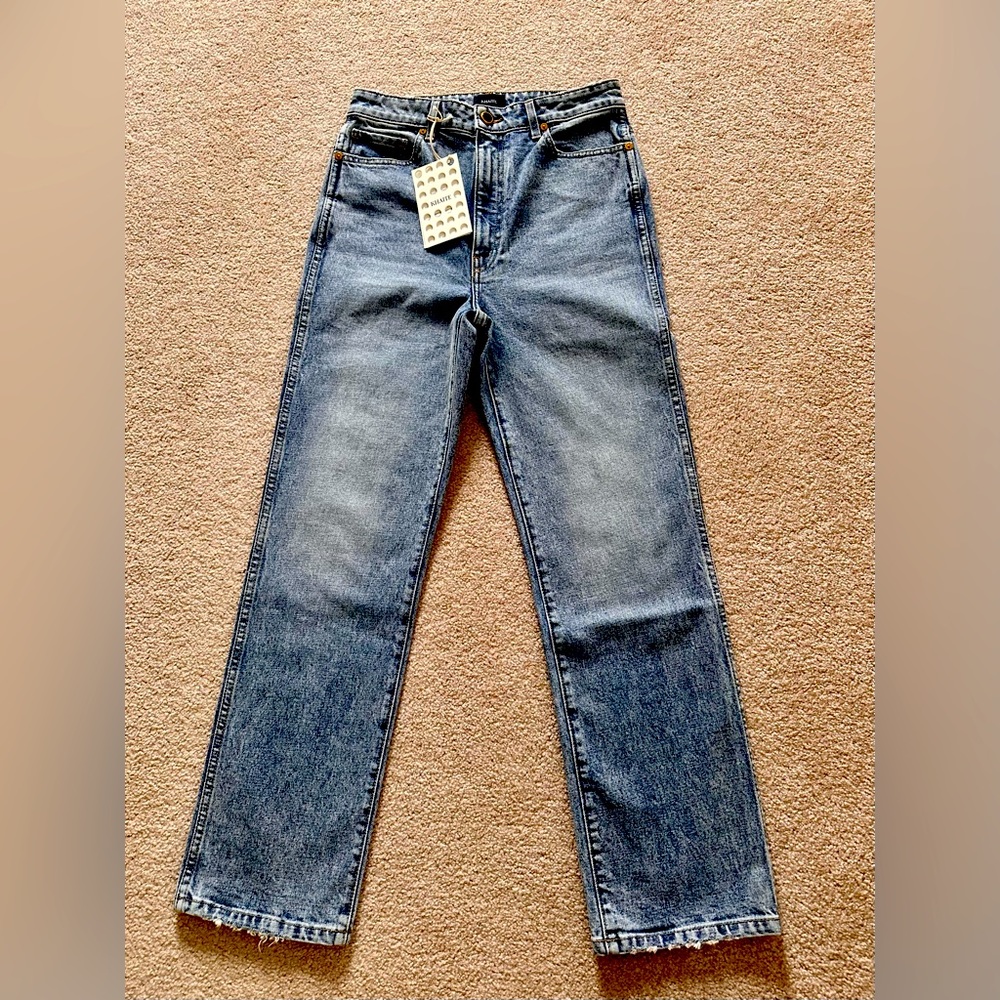 Khaite Abigail High-Rise Straight Jeans in Bryce Stretch